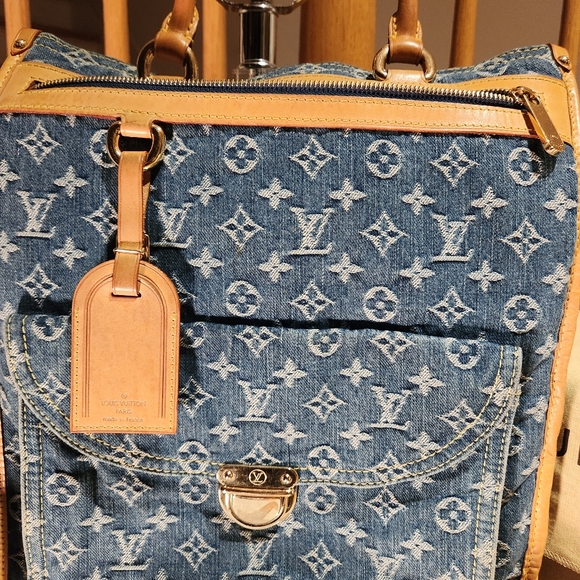 Louis Vuitton Monogram Denim Flat Shopper Tote -Authentic - Picture 2 of 10